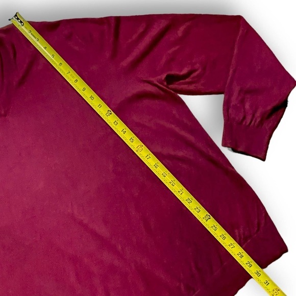 Johnston and Murphy Sweater Burgandy Silk Blend V Neck Size XXL - Picture 6 of 9